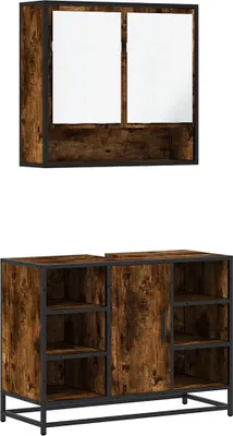 Zdjęcie produktu dla VidaXL 3300942, Dąb, Metal, Drewno, 60 kg, 800 mm, 330 mm, 600 mm