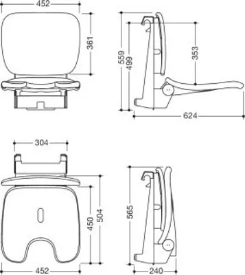 Produktbild von HEWI 802.51.13560 DR Einhängesitz Komfort,Schamauss.