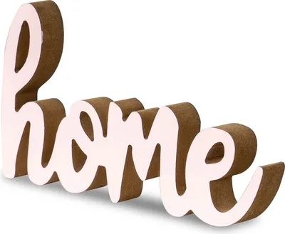 Produktbild von Schriftzug Home L20cm Pastell Rosa Holz Tischdeko Deko Aufsteller Wohndeko