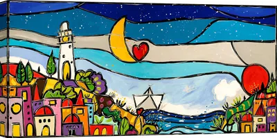 Immagine prodotto di Quadro su tela, paesaggio colorato - Wallas, Tra noi è amore - 120x60 cm