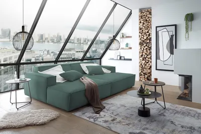 Produktbild von KAWOLA Big Sofa SAMU Feincord grün