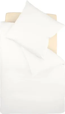 Produktbild von Fleuresse Satin Bettwäsche Colours 100% Baumwolle Reißverschluss Bettbezug Kissenbezug Bettgarnitur Bettwäsche-Set Bettzeug 240x220 cm Natur