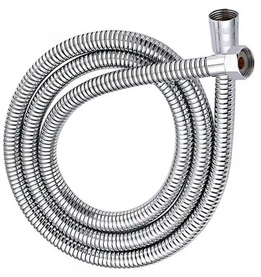 Productafbeelding van Ibenzoa® Doucheslang, 250 cm – flexibel, bestand tegen knikken, met een roestvrijstalen buitenmantel, een PVC-binnenbuis, messing aansluitingen en een universele aansluiting