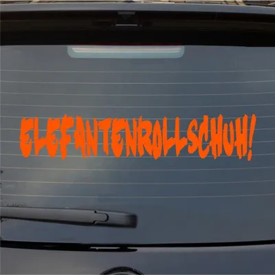 Produktbild von Heckscheibenaufkleber Elefantenrollschuh 40x8 cm Orange Auto Aufkleber Sticker