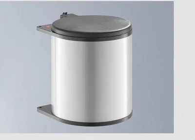 Image de Poubelle de cuisine Famanu, 15 litres - Modèle à encastrer pour une largeur de meuble de 400 mm - Plastique, couleur noire