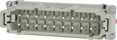 Immagine prodotto di HARTING Han 16HvE con 2 contatti di commutazione inserto pin (M) connessione a vite, 18 poli 16/2+PE 400V/690V - 500V