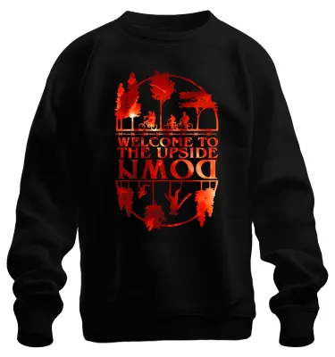 Produktbild von Welcome To The Upside Down Sci Fi 80er Retro Horror Stranger Sweatshirt Pullover, Schwarz, XL