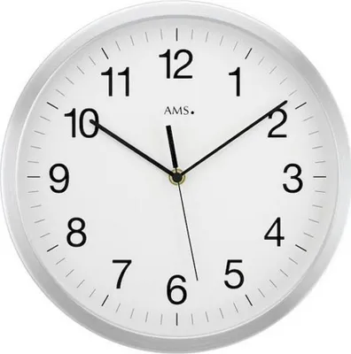 Zdjęcie produktu dla Nowoczesny zegar ścienny sterowany radiowo o średnicy obudowy 30 cm - AMS Model: 5541
