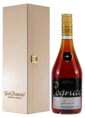 Produktbild von Delaitre Cognac V.S. mit Geschenk-Holzkiste