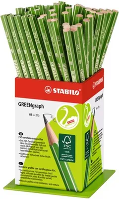 Image de Crayon STABILO GREENgraph, dureté : HB, présentoir de 60 pièces