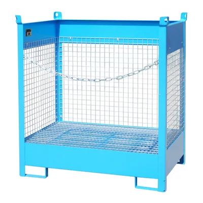 Produktbild von Bauer Fass-Stapelpalette FSP-2 D, Drahtgitterwände, Lichtblau