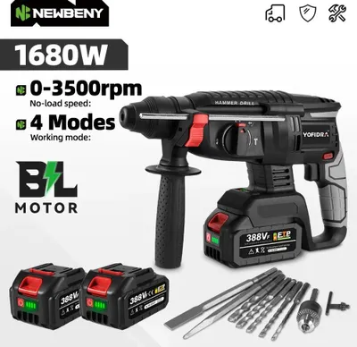 Obrázok produktu pre Akumulátorové vŕtačka s príklepom - 18 V - bezkefový motor - priemer vŕtania 26 mm - vrátane akumulátora - EU zástrčka - ružová