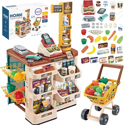 Image de WOOPIE Magasin Supermarché avec chariot Poids Caisse Scanner + 48 Akc.