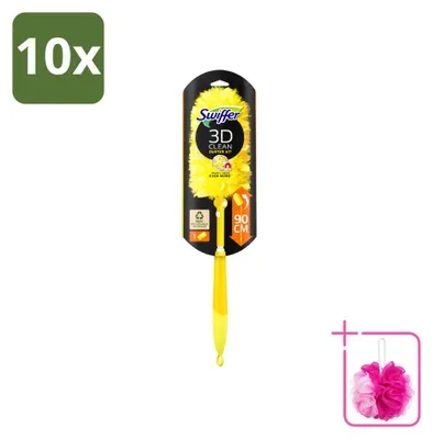 Obrázek produktu pro 10 kusů Swiffer Duster XXL, teleskopický prachovník s rukojetí 90 cm a 1 prachovka – výhodná sada – 10 kusů