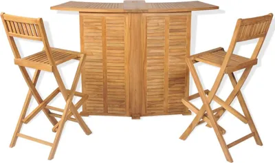 Obrázek produktu pro vidaXL 3dílný bistro set se skládacími židlemi z masivního teakového dřeva