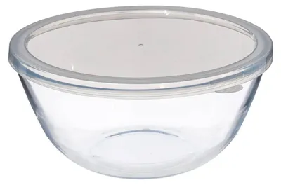 Image de Saladier à mélanger avec couvercle en verre, 4,4 litres, pour la cuisine