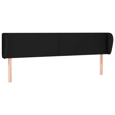 Produktbild von vidaXL Kopfteil mit Ohren Schwarz 183x23x78/88 cm Stoff