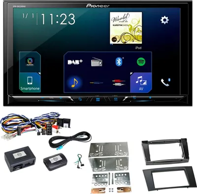 Produktbild von Pioneer SPH-DA230DAB CarPlay Einbauset für Mercedes E Klasse W211 CLS W219