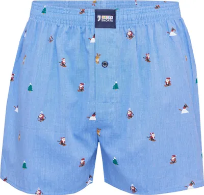 Produktbild von Happy Shorts Boxershorts Webboxer Weihnachten Skifahren Weihnachtsmann, Farbe:Skiing Santa, Grösse:XL