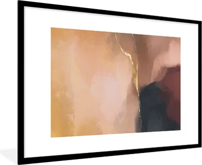 Produktbild von MuchoWow® Gerahmtes Poster Abstrakt - Malerei - Pastell 90x60 cm - Poster mit Schwarzem Bilderrahmen Wandposter Rahmen Foto Bilder - Wanddekoration - Fotos