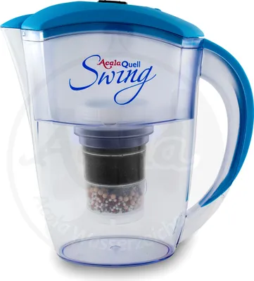 Produktbild von AcalaQuell Swing® Kannen Wasserfilter in hellblau, inkl. 1x Filterkartusche und 1x Mikroschwamm