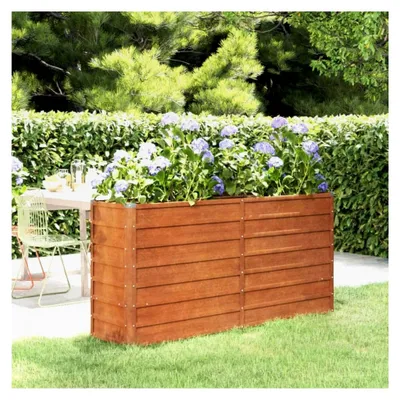 Produktbild von Hochbeet aus Cortenstahl für Garten, Balkon und Terrasse (160x40x77 cm)
