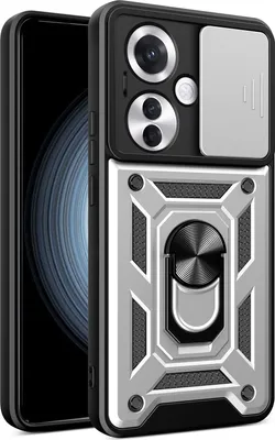 Produktbild von Hülle für Oppo Reno11 F Magnetische Ring Ständer Halter Dia Kameraschutz TPU Bumper Silikon Schutzhülle Silber
