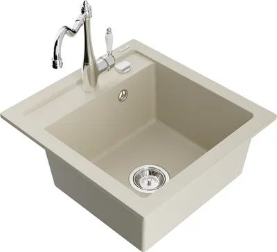 Produktbild von Mexen Vito 1-Becken-Granit-Spüle mit Mischbatterie Carla, Beige - 6503-69-670700-00