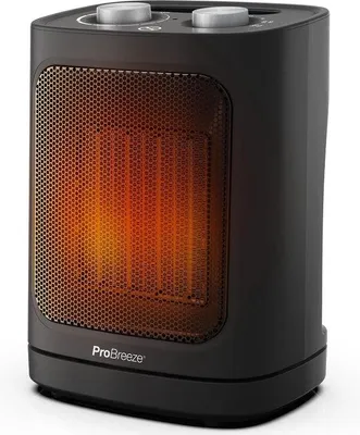 Imagen del producto de Calentador compacto - 2 niveles de potencia - 1800W - Eficiente energéticamente - 60° - Función de oscilación - Termostato ajustable - Color