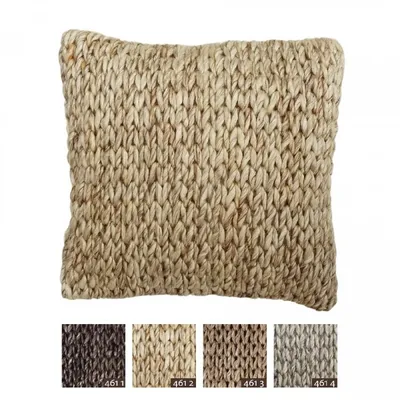 Produktbild von Heitmann Felle Kissenhülle in Strickoptik Grau, Größe ca. 45 x 45 cm handgefertigt, 70 % Wollanteil mit Reißverschluss 4614