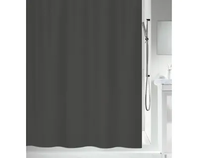 Produktbild von Spirella Anti-Schimmel Duschvorhang - Anti-Bakteriell, waschbar, wasserdicht - Polyester, „Primo “ 180x200cm Anthrazit