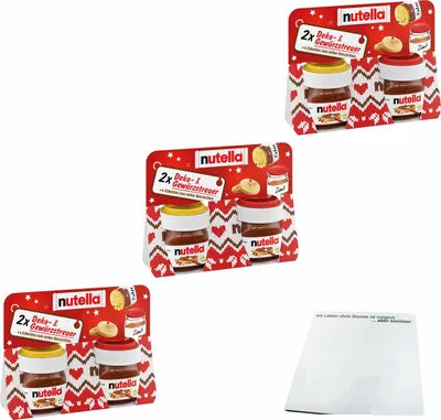 Produktbild von nutella Gewürzstreuer mit 4 Etiketten 3er Pack (3x2x30g Glas) + usy Block