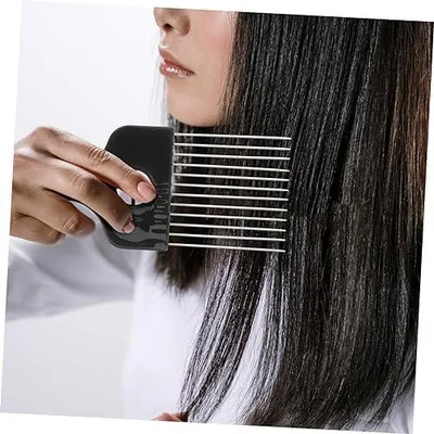 Produktbild von 4 Stück Stahl-Nadelkämme, Scheitelkämme, Friseur- und Pickkämme für lockiges Haar, Styling- und Afro-Pickkämme zur Haarpflege für Männer