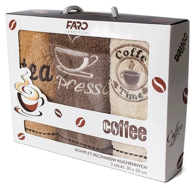Immagine prodotto di Set di asciugamani da cucina da 3 pezzi per il caffè, come da immagine