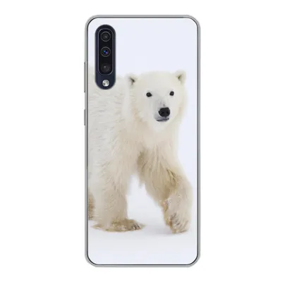 Produktbild von MuchoWow® Handyhülle Schutzhülle Hülle für Samsung Galaxy A30s Eisbär - Schnee - Weiß Silikon Softcase Handy Hülle - Karteninhaber