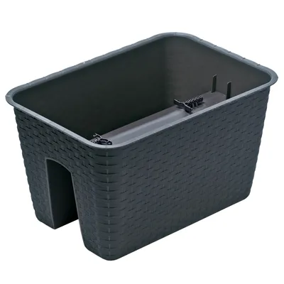 Produktbild von Blumenkasten für Geländer und Brüstungen 400 cm anthrazit - Balkonkasten - Geländerkasten  - Geländertopf - Pflanzkasten für Geländer -