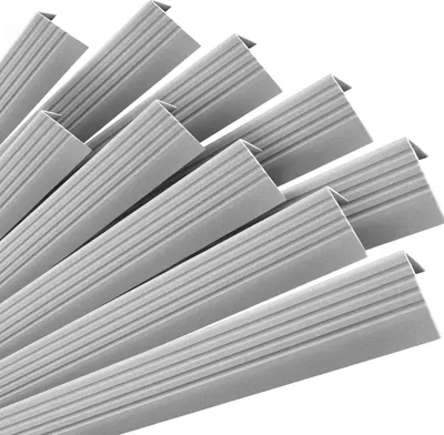 Produktbild von Set: Rutschfeste Treppenprofile mit Kleber, silber, 50x42 mm, 100 cm, 50x42 mm, 100 cm - Quest