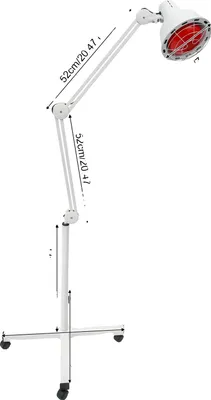 Produktbild von Infrarot-Wärmelampe, höhenverstellbar, freistehendes Design, WEISS