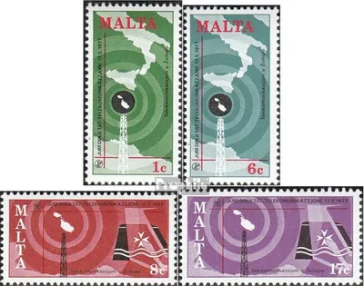 Produktbild von Briefmarken Malta 1977 Mi 550-553 (kompl.Ausg.) postfrisch Fernmeldetag