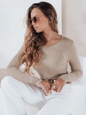 Imagen del producto de Dstreet. Suéter clásico para mujer, modelo Nolvie, color beige, talla M/L