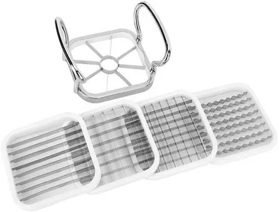 Image de Dailygoods - Coupe-légumes 5-en-1 - Acier inoxydable - Coupe-légumes - Multifonctionnel - Poignée ergonomique - Facile à nettoyer