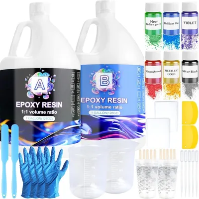 Zdjęcie produktu dla Zestaw żywicy epoksydowej 7,9 kg 2 galony dla początkujących i DIY do odlewania biżuterii z drewna