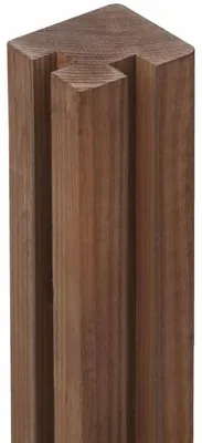 Produktbild von WOODTEX Braun 9x9 cm Eckpfosten, Zaunbohlenpfosten aus Kiefer Holz, Gartenpfosten für Sichtschutzzaun, Langlebiger Imprägnierter Kesseldruck Pfosten, DIY Gartenzaun Fundament