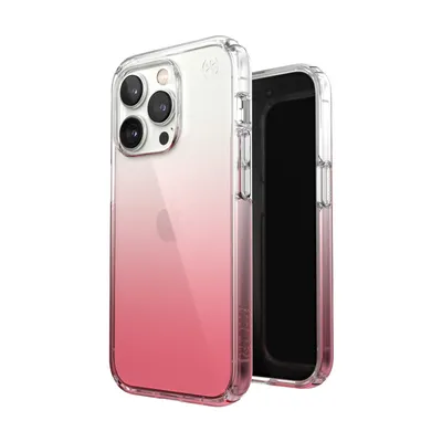 Immagine prodotto di Speck Presidio Perfect-Clear + Ombre - Custodia per iPhone 14 Pro con rivestimento MICROBAN (Clear / Vintage Rose Fade)