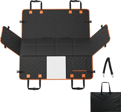 Obrázek produktu pro SucceBuy prodloužení zadního sedadla pro psy. Houpací síť pro psy. Pelech na sedadlo s pevným dnem. 51,2" x27,6". Udrží 350 lb. Okno a kapsa ze síťoviny. Pro osobní automobil/SUV/nákladní automobil.