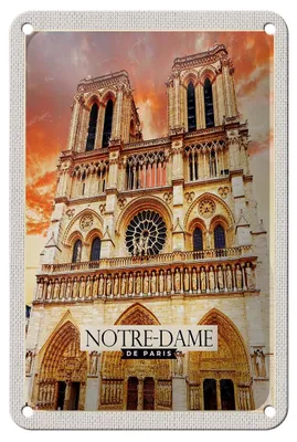Produktbild von Blechschild Reise 12x18cm Notre-Dame de Paris Architektur Kunst Schild