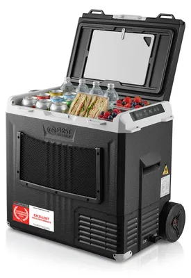 Produktbild von TZS First Austria - Kompressor-Kühlbox 50L - DC 12/24 V betreibbar - bis -20 °C - Eco & Max Modus - App-Steuerung & Trolleyfunktion