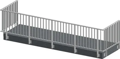 Produktbild von Pertura Geländerset Triton U-Form Aluminium anthrazit Seitenmontage 6 m
