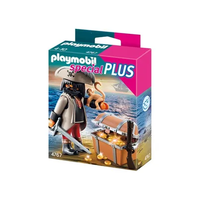 Produktbild von PLAYMOBIL 4767 Finsterer Pirat mit Schatztruhe