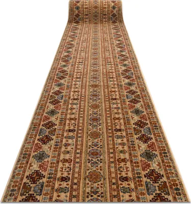 Produktbild von KESHAN Wolle Läufer 7684/53555 Orientalisch Beige / terrakotta 90cm beige 90x1150 cm